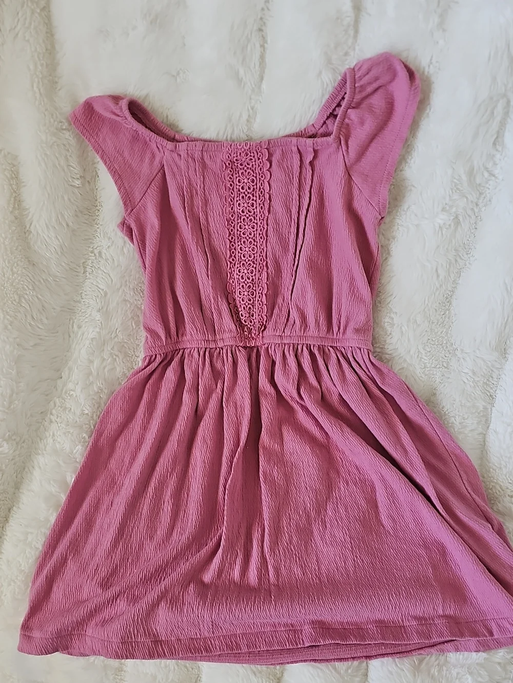 OshKosh B'gosh Pink Girls' Casual Lace-Trim Dress
